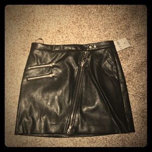 Leather skirt high waist